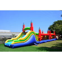 Load image into Gallery viewer, 60 FT RAINBOW TITAN OBSTACLE BOUNCE HOUSE (Only Dry Use) $450 for rental Bounce House Rentals Wilmington NC 
