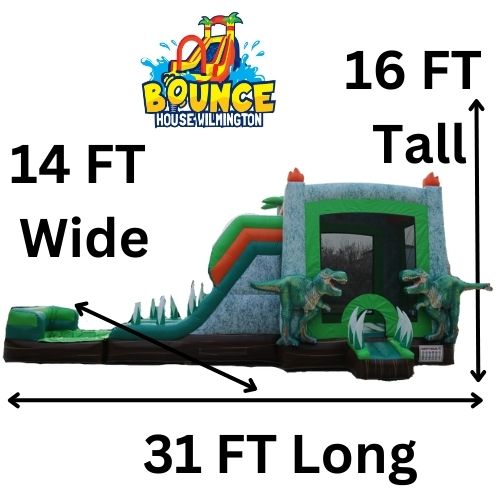 Dual Slide T-Rex Bounce House - $350 Overnight Rental.