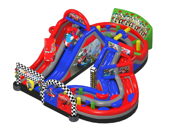 Mario Kart 110 feet of obstacle course- $1,450 Overnight Rental. (weight is 2,000 pounds)