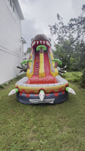Load and play video in Gallery viewer, Dino Head 22 FT Tall Slide - $415 Overnight Rental.
