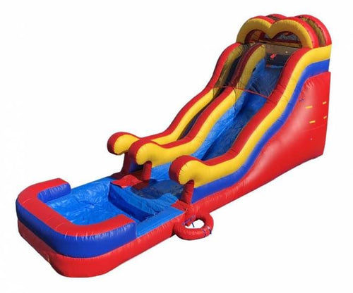 18 FT Power Slide with detachable pool Rental Rates Wet $320 or Dry slide with Ball Pit  320 Bounce House Rentals Wilmington NC 