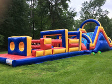 Load image into Gallery viewer, 65 Ft Fun Run Obstacle Course with 20 FT Slide, Rental Rate is $500 (Dry Use Only) Bounce House Rentals Wilmington NC 

