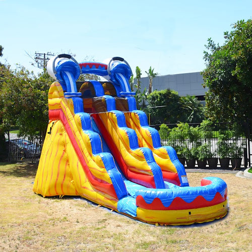 Wilmington Splash 17 FT SLIDE Rental Rates Wet $345 or Dry slide with Ball Pit  $345 Bounce House Rentals Wilmington NC 