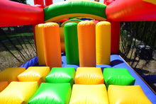 Load image into Gallery viewer, 60 FT RAINBOW TITAN OBSTACLE BOUNCE HOUSE (Only Dry Use) $450 for rental Bounce House Rentals Wilmington NC 
