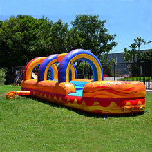 Load image into Gallery viewer, 28 foot long Super slip and Slide Rental Rate is $275 Bounce House Rentals Wilmington NC 
