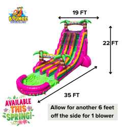 22FT Magenta Dual Lane Slide - $415 Overnight Rental