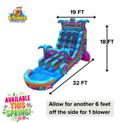 18FT Aloha Splash Dual Lane Slide - $415 Overnight Rental