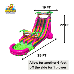 22FT Magenta Dual Lane Slide - $415 Overnight Rental