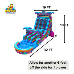 18FT Aloha Splash Dual Lane Slide - $415 Overnight Rental