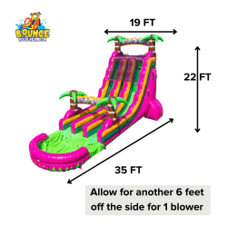 22FT Magenta Dual Lane Slide - $415 Overnight Rental (Wet)